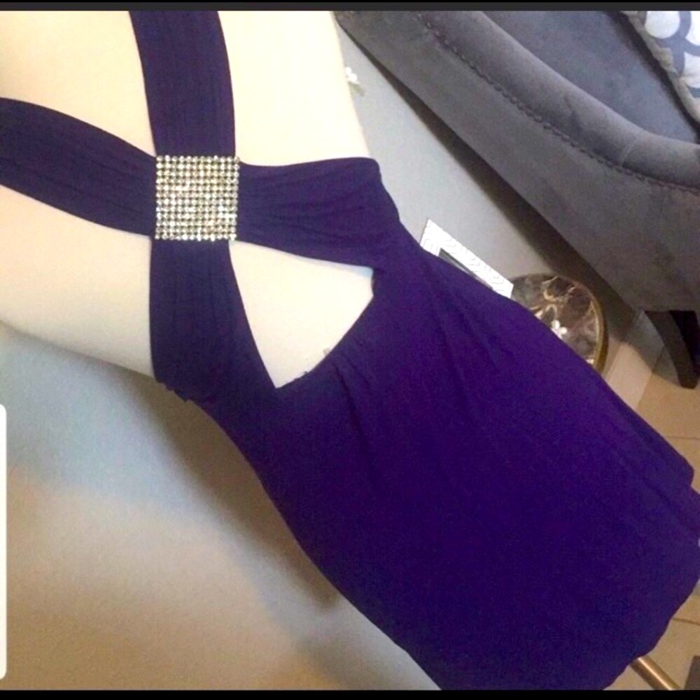 Tart Beautiful Purple Tart Dress  Cross Back Straps with Crystal Rhinestone